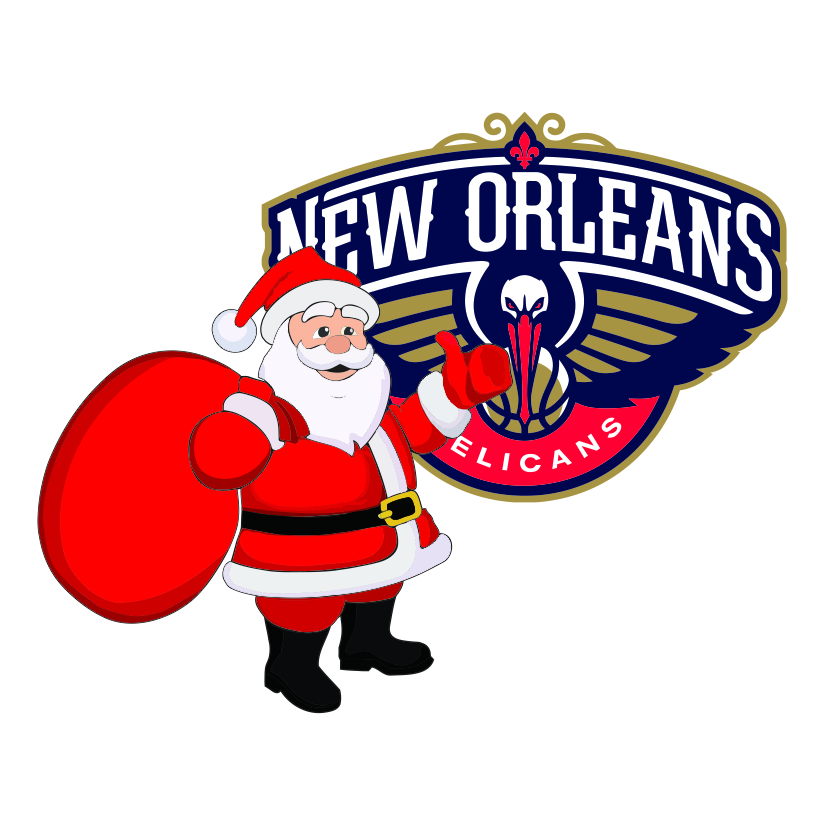 New Orleans Pelicans Santa Claus Logo iron on paper